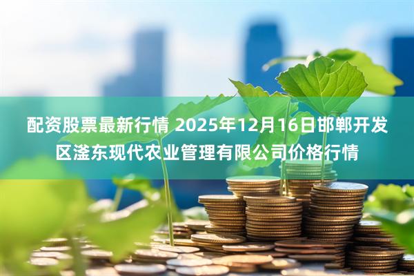 配资股票最新行情 2025年12月16日邯郸开发区滏东现代农业管理有限公司价格行情